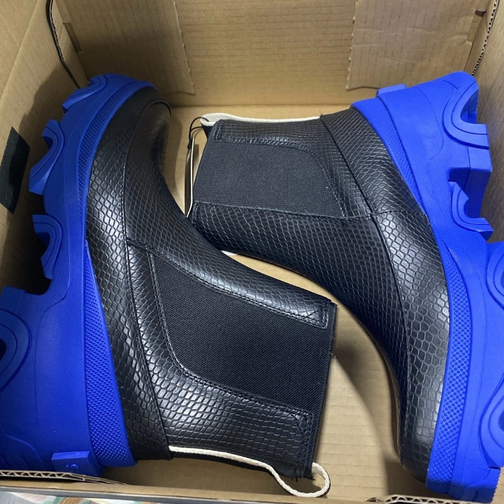 Sorel Black and Blue Rain & Snow Boots with High-Top Design, BRAND NEW